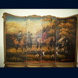 Antique french dressing screen