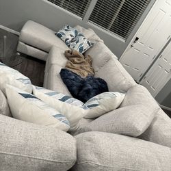 modern white / light grey couch (custom) - insured can provide receipt