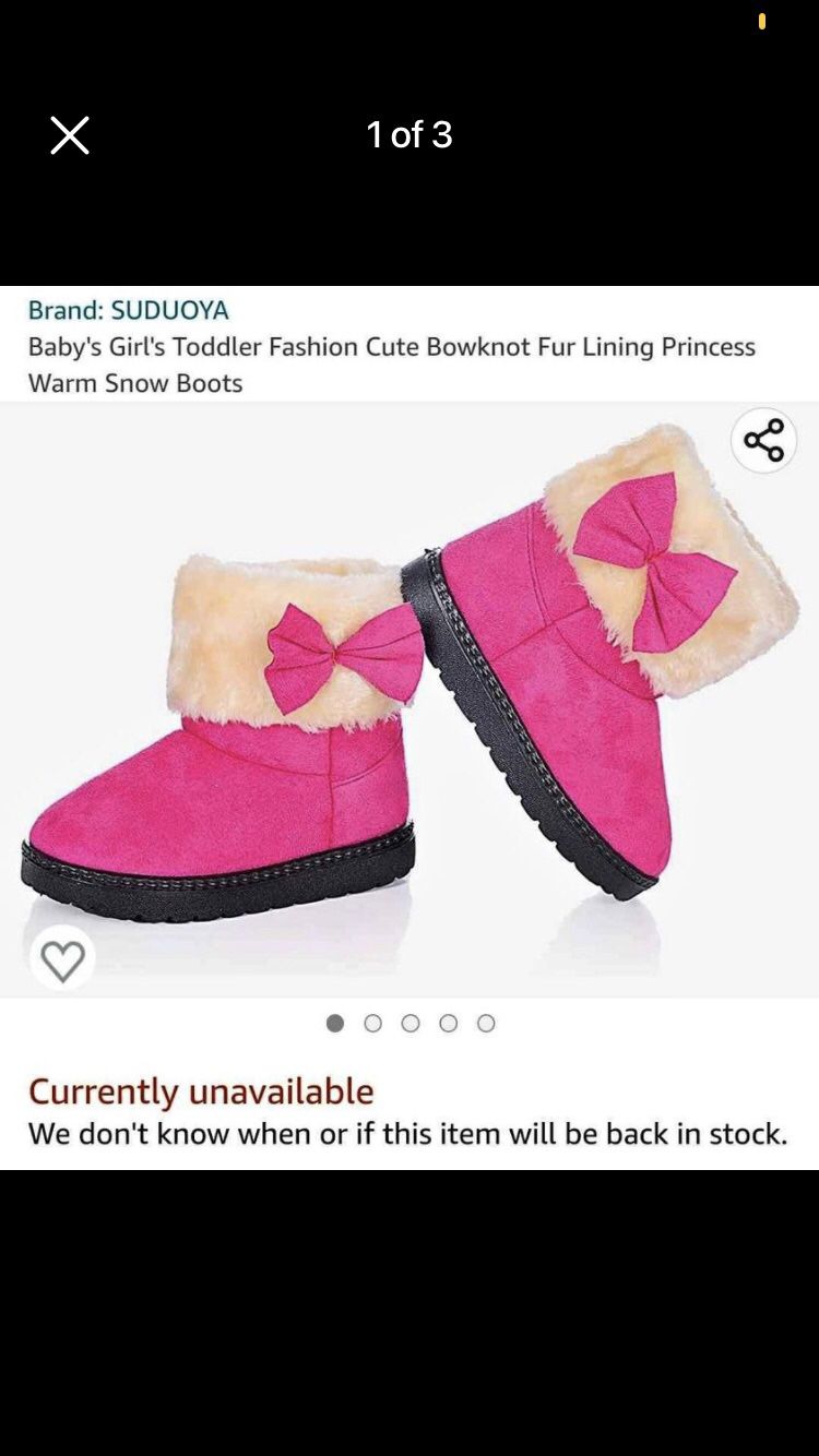 Cute Pink Girls Boots 