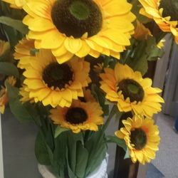 New 4ft Artificial Silk Sunflower 9 Each High Quality Looks Real 