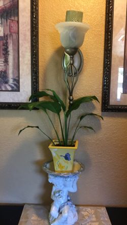 Yellow Ceramic Square Planter with Butterfly Design