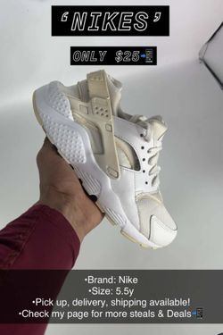 White Huaraches Size 5.5y