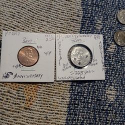 Extremely Rare Coin Lincoln & Jefferson. (2017)"P". Celebrating . 225yrs. Anniversary.