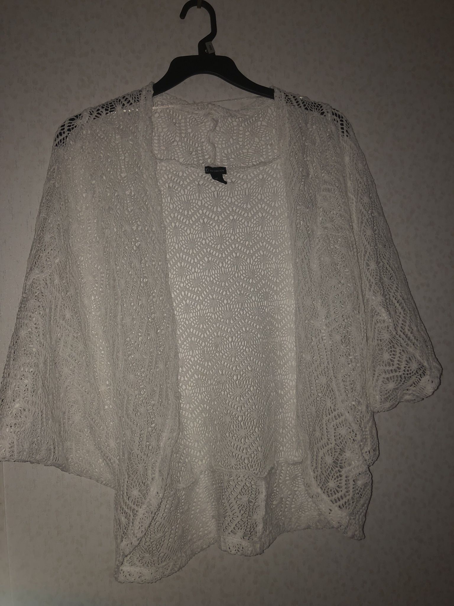 Women’s Open Crochet Cardigan 3/4 Sleeve