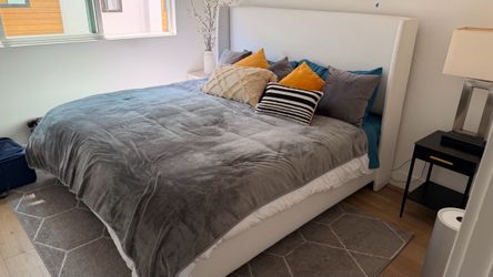 King mattress, bed topper and frame