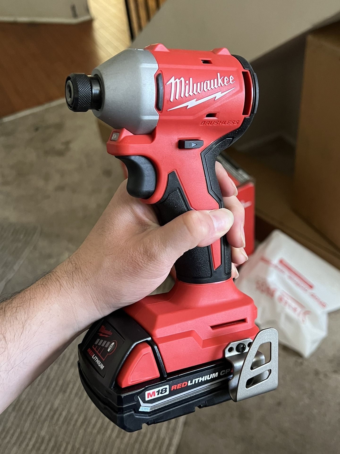 Milwaukee 1/4” Brushless Impact Driver And Battery 2.0 Brand New