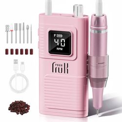 new Professional Electric Nail Drill Kit, Portable 40000RPM Cordless E-File with LCD Display, 7 Drill Bits & 56 Sanding Bands, Manicure Nail Machine f