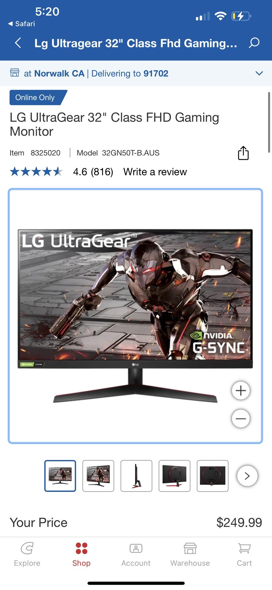 LG Ultragear 32 Inch Monitor