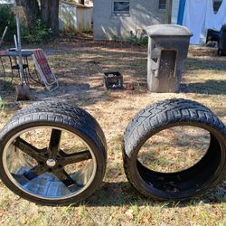 4 Rims 2 Tires 24”