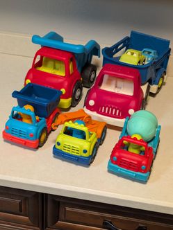 Set of cars and trucks