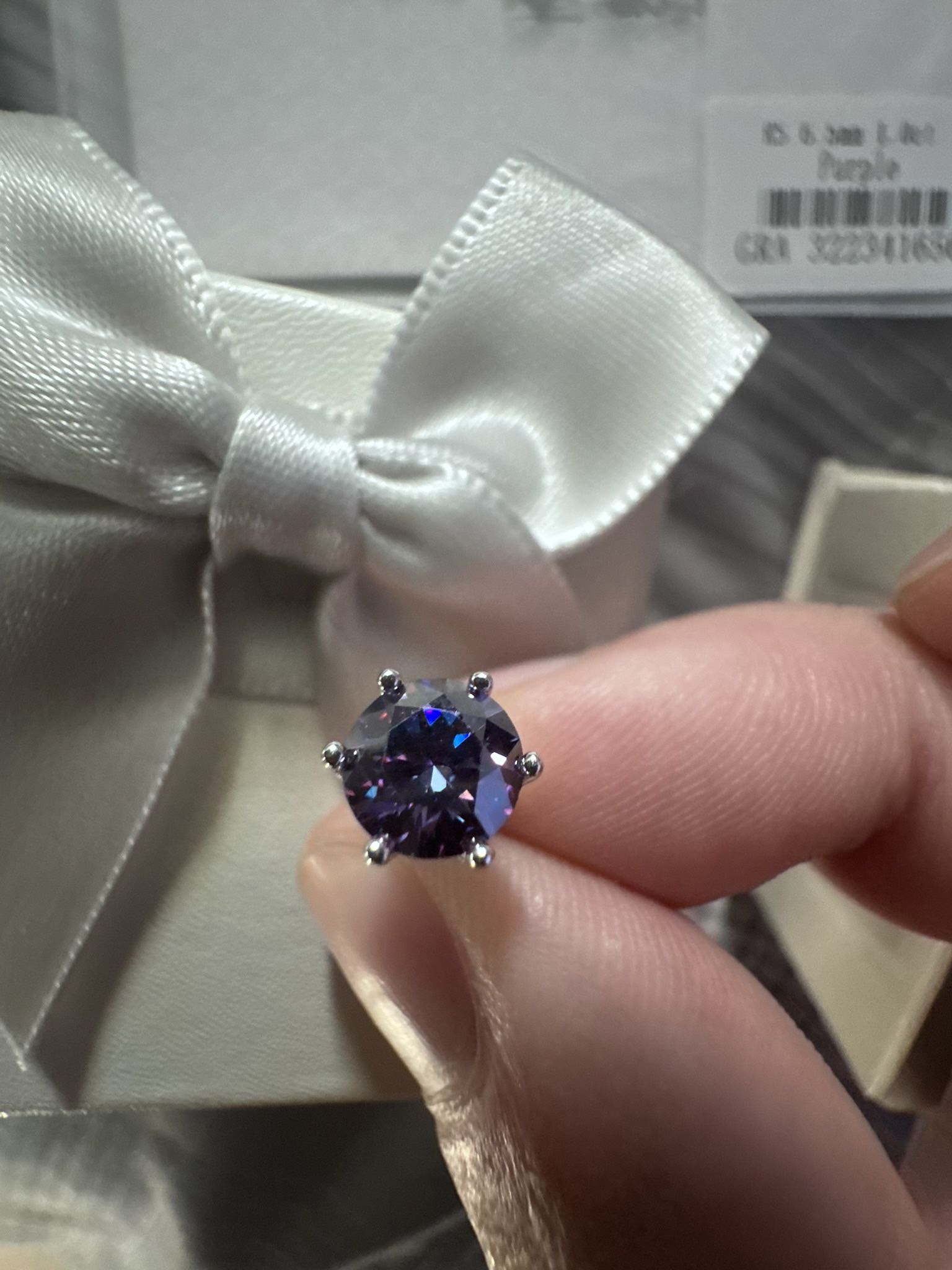 Purple Diamond Earrings