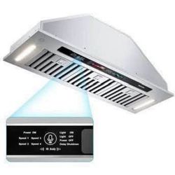 New BRANO 36” Range Hood Ducted/Ductless Insert 900 CFM Smart Voice/Gesture/Touch Control