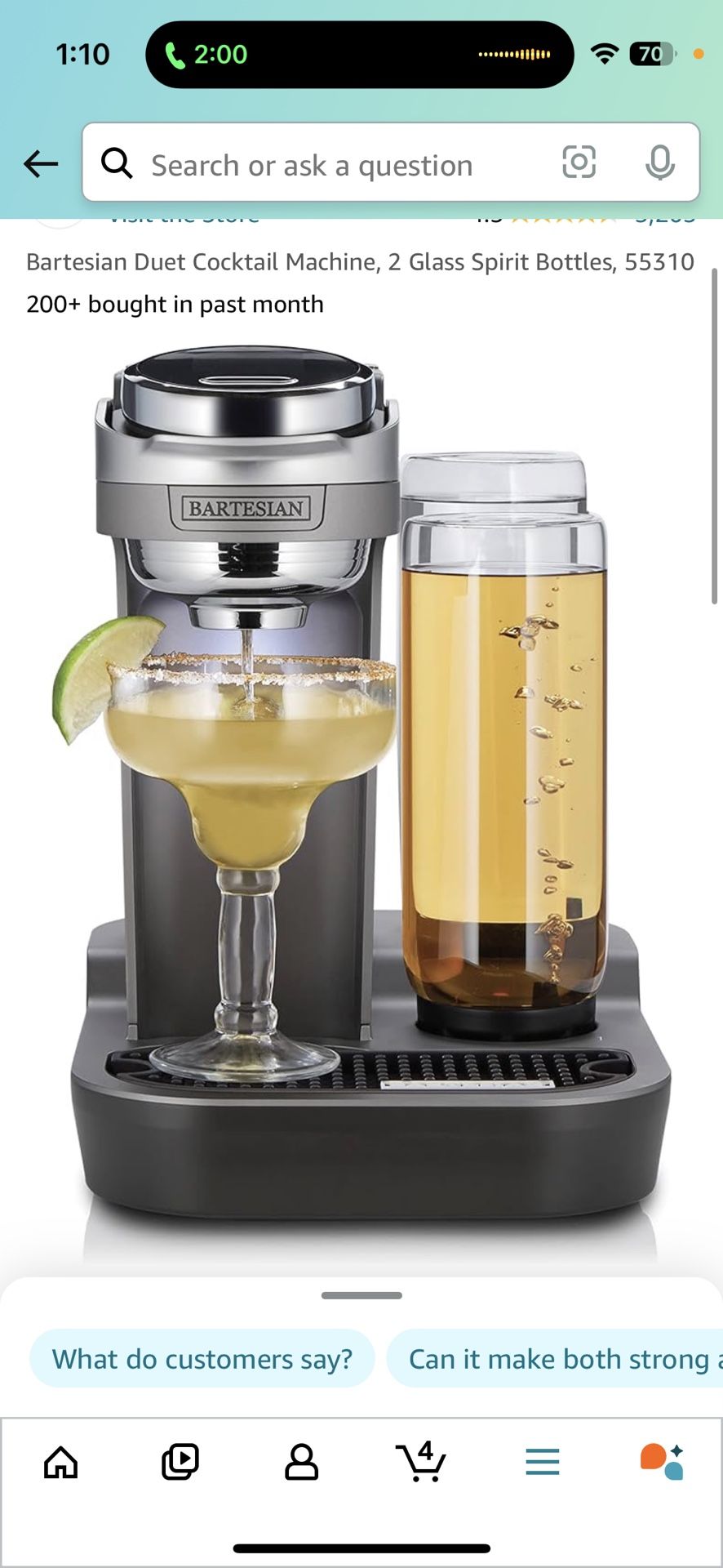 Bartesian Duet Cocktail Machine, 2 Glass Spirit Bottles, 55310