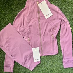 Lululemon Pink Set Define Jacket Nulu + Align Leggings Size 4 (XS)