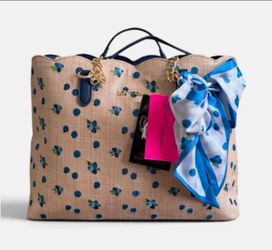 Betsey Johnson Straw Blueberry Tote