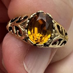 18k G.E. Golden Yellow Hue Color Setting Filigree Style Ring Sz 4.5 Preloved