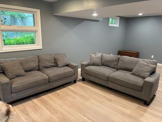 Gray Fabric Sofa Set – 2 Pieces