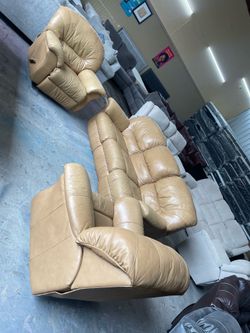 Leather sofa set