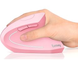Lekvey Ergonomic Mouse, Vertical Wireless Mouse, Rechargeable 2.4 GHz USB Optical Carpal Tunnel Mice : 800/1200 / 1600 DPI, 6 Buttons, for Laptop, PC,