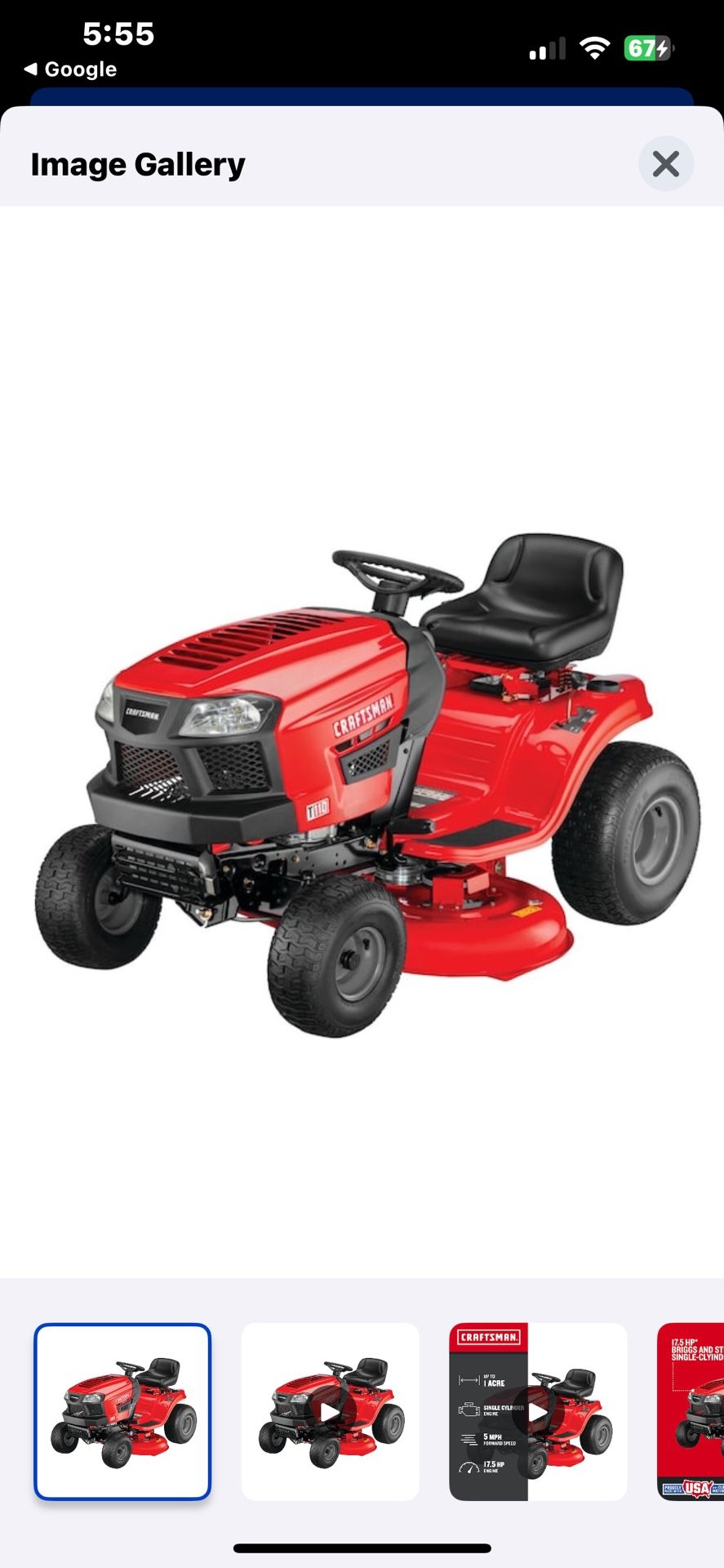 Craftsman T110 Riding Mower 