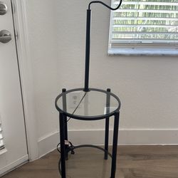 End table side table with light (can add lamp shade)
