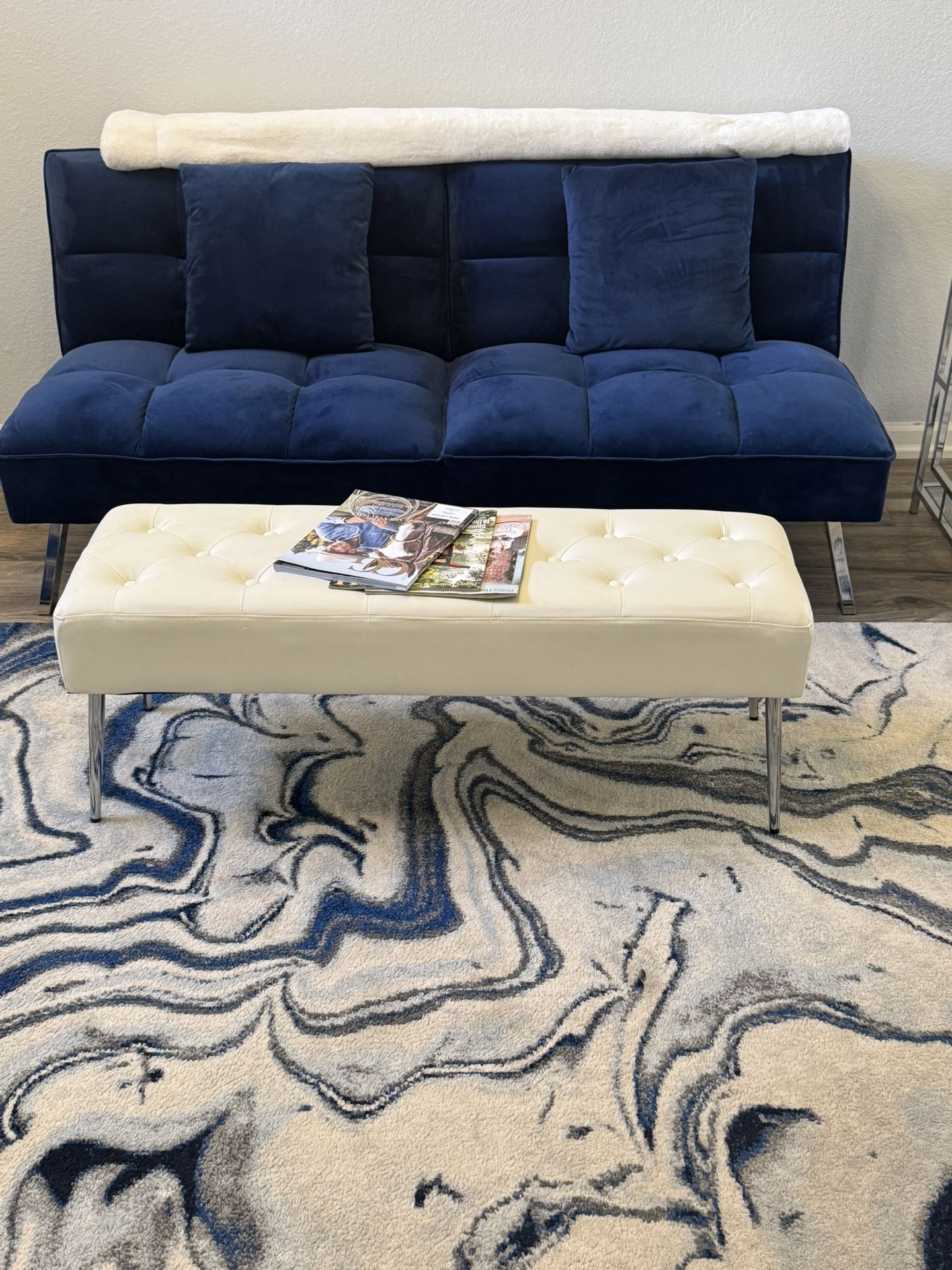 Excellent Condition Velvet Folding Futon Couch