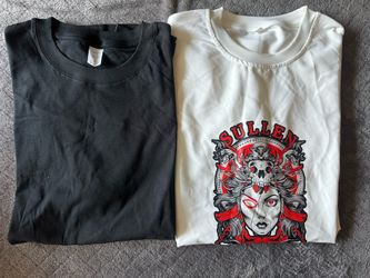 2 new Mens size large short sleeve custom T shirts. 2 shirts 1 price.