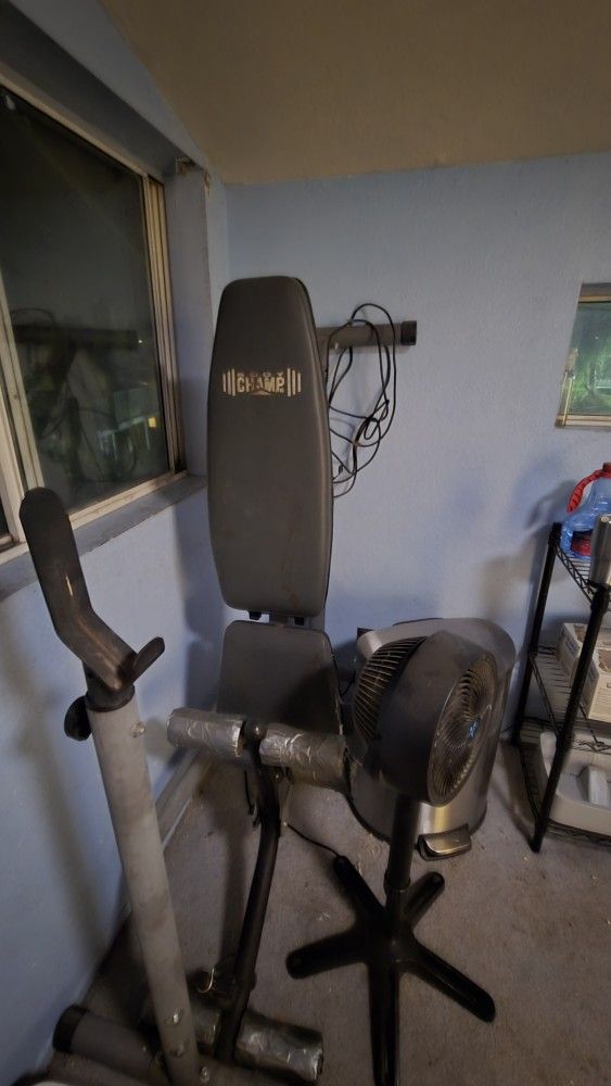 Weight Bench And Barbell Holder