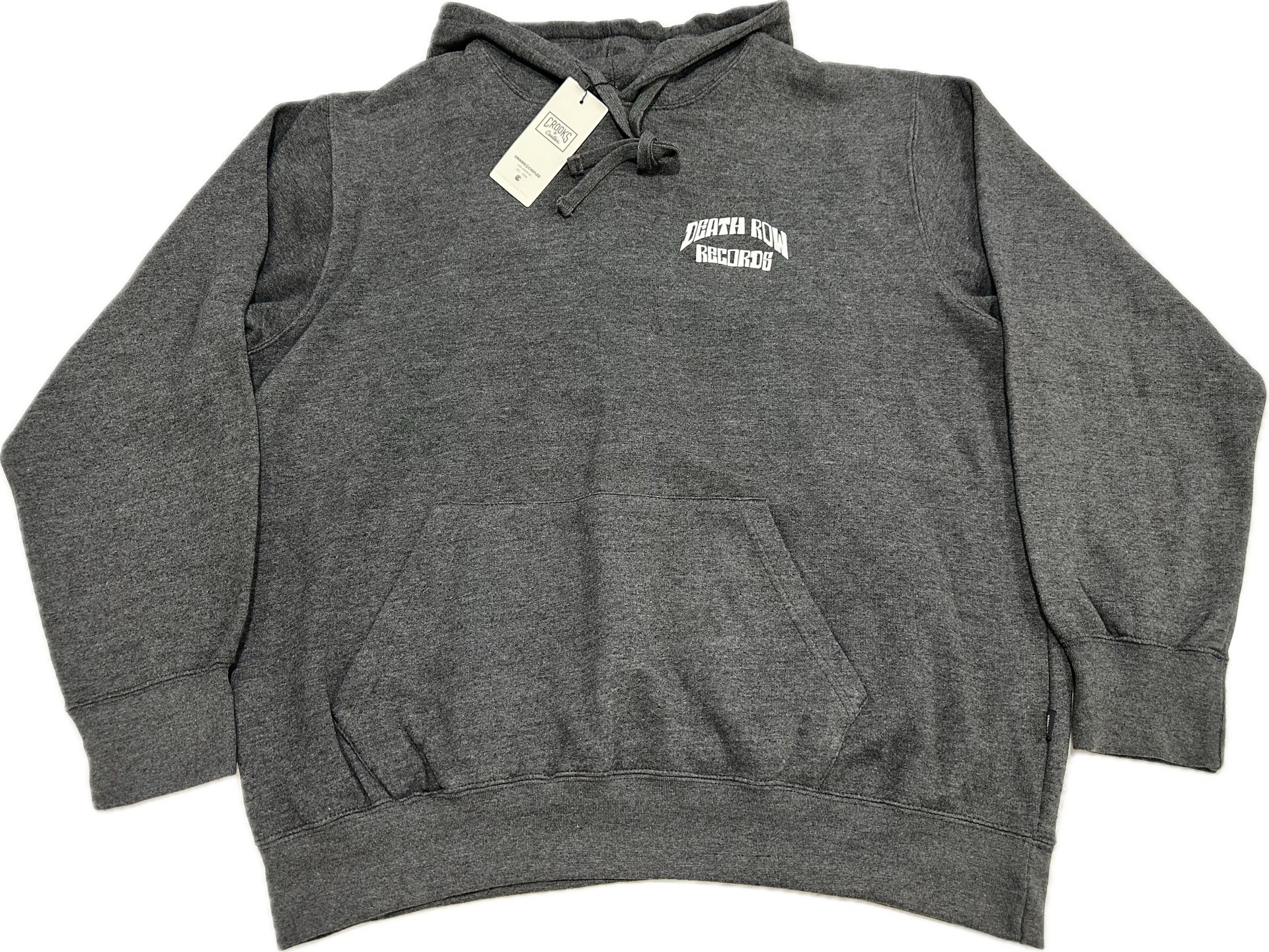 Death Row Records X Crooks & Castles Gray Pullover Hoodie Sweatshirt Mens 3XL
