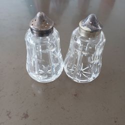 Vintage Waterford Crystal 'Kelsey' Pair Salt & Pepper Shakers 4"