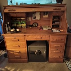 Oak Roll Top Desk