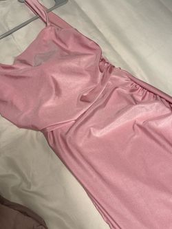 Pink tie back dres