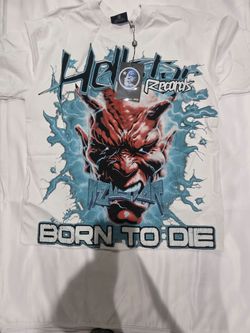 Hellstar Records Born To Die Graphic T-Shirt Men's Large NEW Double-Sided