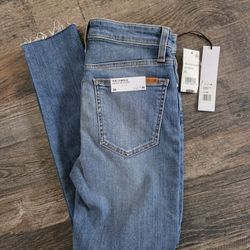 Joe's Jeans The Charlie High Rise Skinny Ankle Button Front Size 26