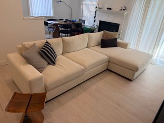 Cream/ Off white Sectional Sofa with Chaise