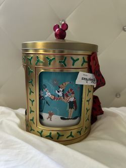 Disney Popcorn Bucket - Christmas 2023 - Gold Musical Tin