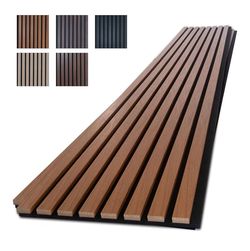 NeatiEase Wood Panels for Wall, 4-Piece 96" x 12.6" Soundproof Wood Slat Wall Panel for Interior Wall Decor Noise Cancelling, Acoustic Wall Panels, So