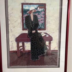 Vintage Katherine O'Hara framed and matted art