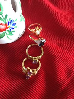 Ring 💍💍💍 Assorted Vermeil Gold rings Size # 5 / Gold over Sterling silver jewelry / beautiful Selection 💍