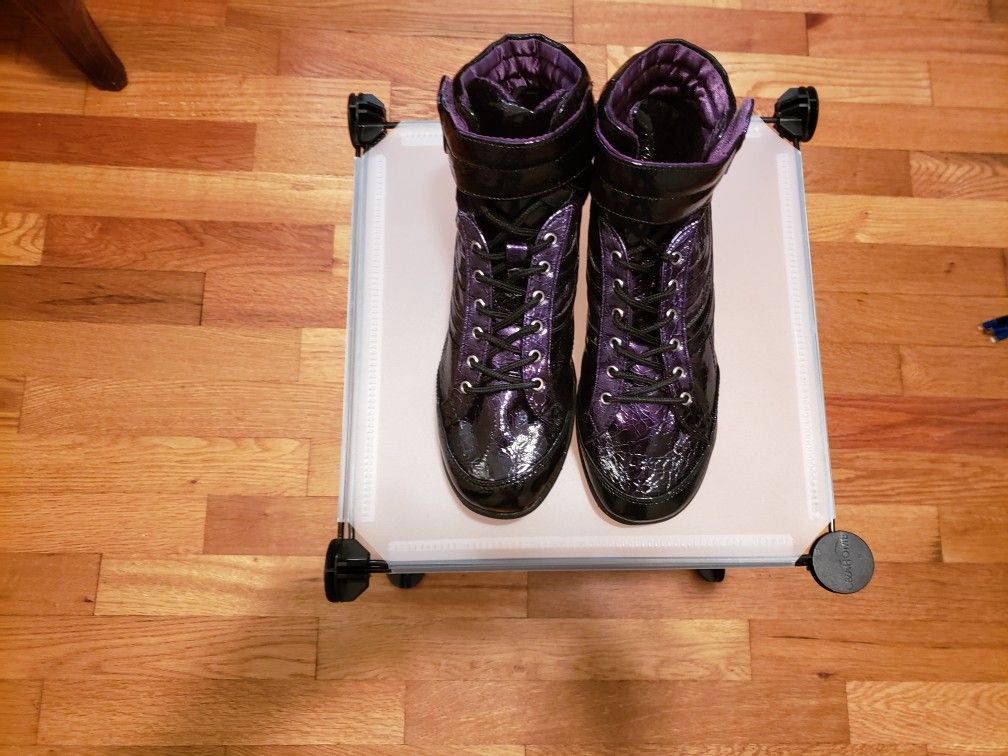 Purple And Black Sneaker Boots