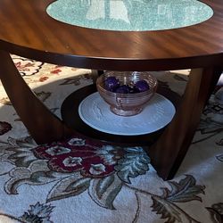 Beautiful Crackled Glass Coffee Table