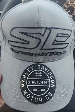Harley Davidson Grey Flex Fit Hat Sz L-XL