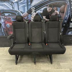 2015-2025 Ford Transit OEM 2nd Row Seat Black Cloth 55" inch Triple Seat