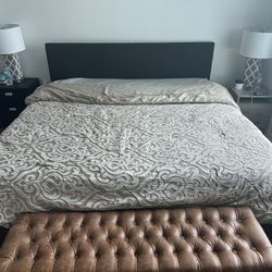 King Sized Platform bed frame With Drawers ($300)