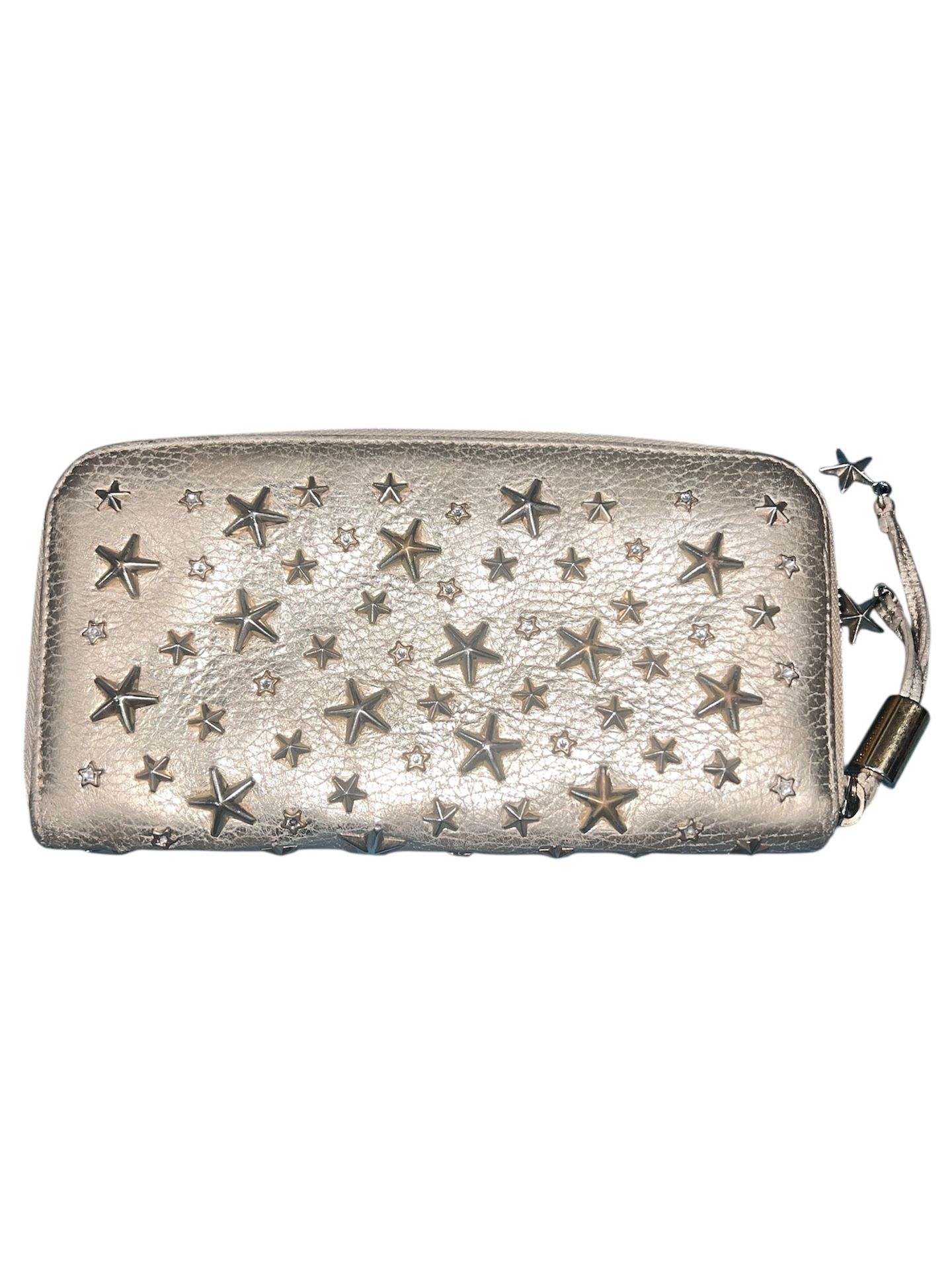 Jimmy Choo Star Studded Gold Zippy Wallet