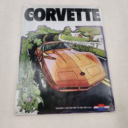 Chevy Corvette Muscle Car  Classic Ad Metal Sign 