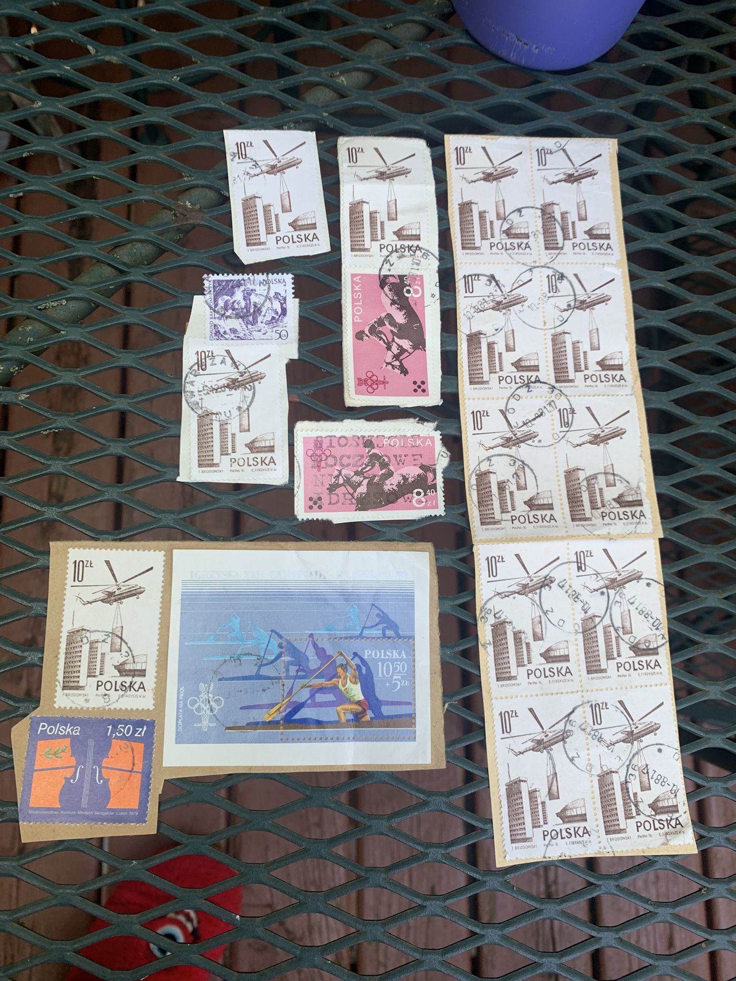 Vintage Lot Of 19 Polish Postage Stamps