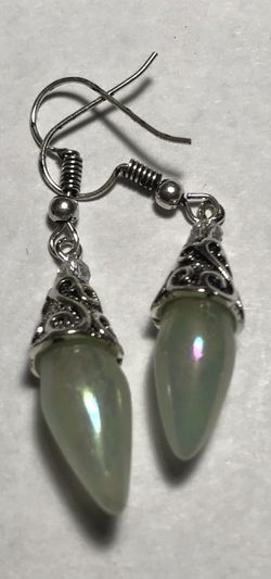 Silver moonstone earrings