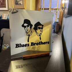 Vintage Blues Brothers Mirror Art Tile Hamilton Indiana 12" x 12"