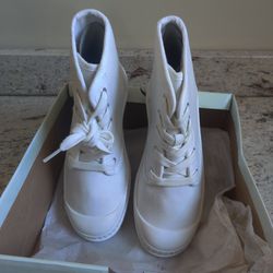 Brand new White canvas cloth High Top Sneakers